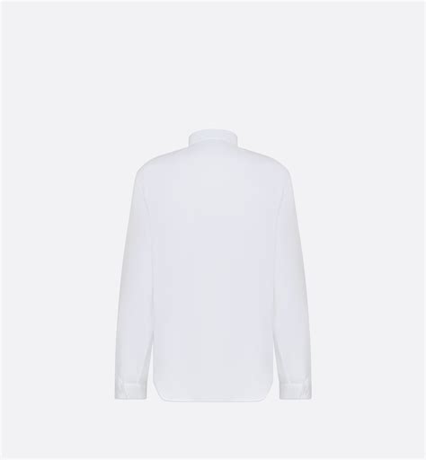 men dior bee shirt white cotton poplin|Dior bee shirt poplin.